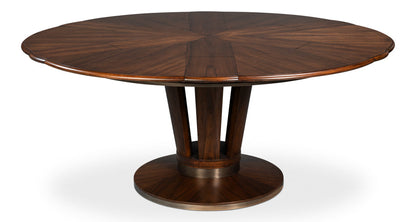 Soho Jupe Wooden Round Dining Table-Dining Tables-Sarreid-LOOMLAN