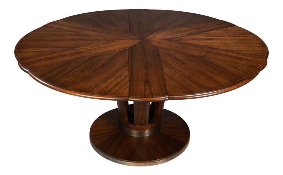 Soho Jupe Wooden Round Dining Table-Dining Tables-Sarreid-LOOMLAN