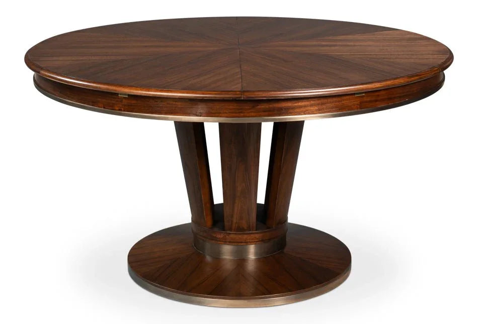 Soho Jupe Wooden Round Dining Table-Dining Tables-Sarreid-LOOMLAN