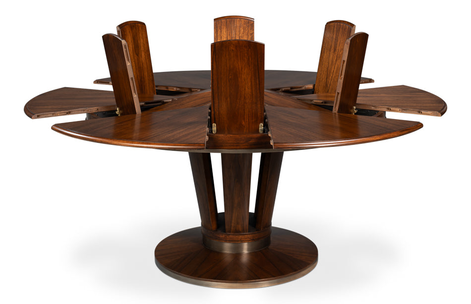 Soho Jupe Wooden Round Dining Table-Dining Tables-Sarreid-LOOMLAN
