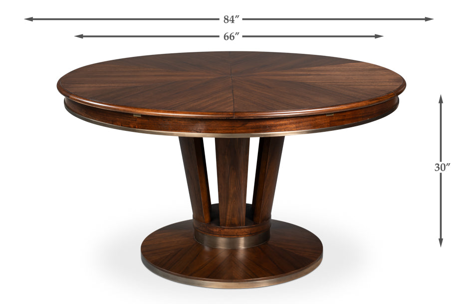 Soho Jupe Wooden Round Dining Table-Dining Tables-Sarreid-LOOMLAN