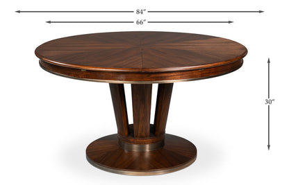 Soho Jupe Wooden Round Dining Table-Dining Tables-Sarreid-LOOMLAN