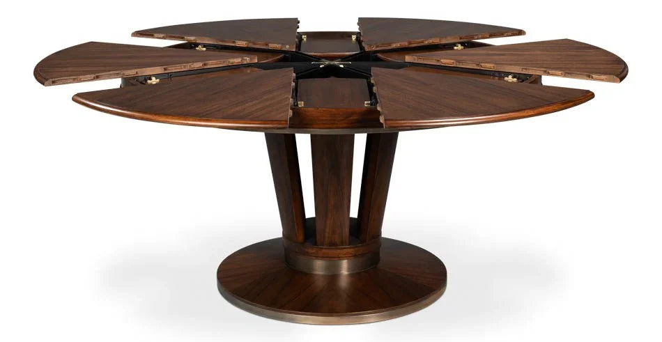Soho Jupe Wooden Round Dining Table-Dining Tables-Sarreid-LOOMLAN