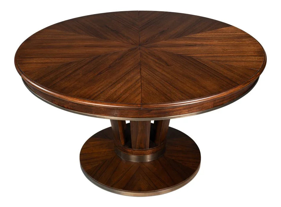 Soho Jupe Wooden Round Dining Table-Dining Tables-Sarreid-LOOMLAN