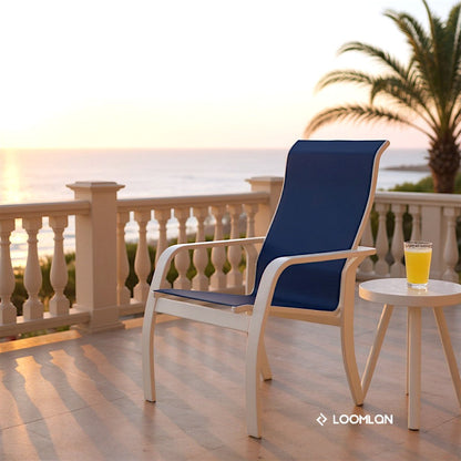 Soho Sling Stacking High Back Arm Chair