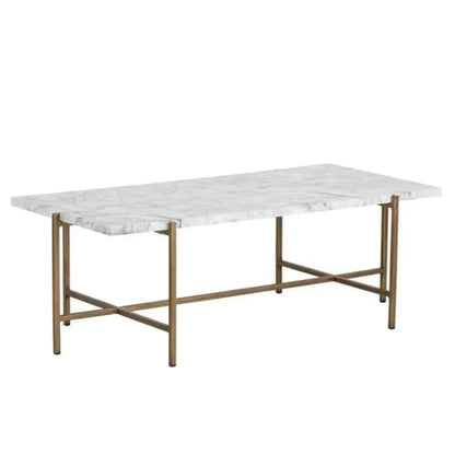 Solana Marble Top Iron Coffee Table - LOOMLAN - SUNPAN - Coffee Tables