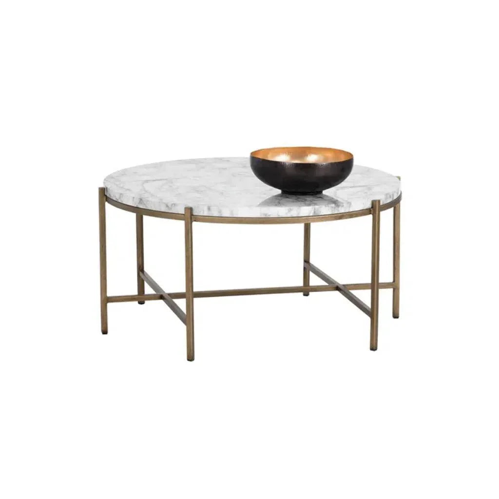 Solana Marble Top Iron Coffee Table - LOOMLAN - SUNPAN - Coffee Tables
