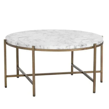 Solana Marble Top Iron Coffee Table - LOOMLAN - SUNPAN - Coffee Tables
