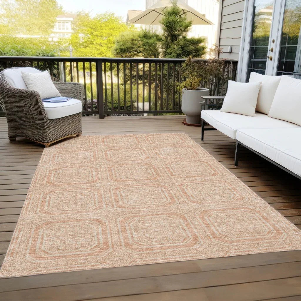 Solandra Orange Washable Indoor - Outdoor Rug - LOOMLAN - LOOMLAN Rugs - Outdoor Rugs