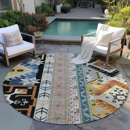 Solara Black Washable Indoor-Outdoor Rug-Outdoor Rugs-LOOMLAN Rugs-LOOMLAN