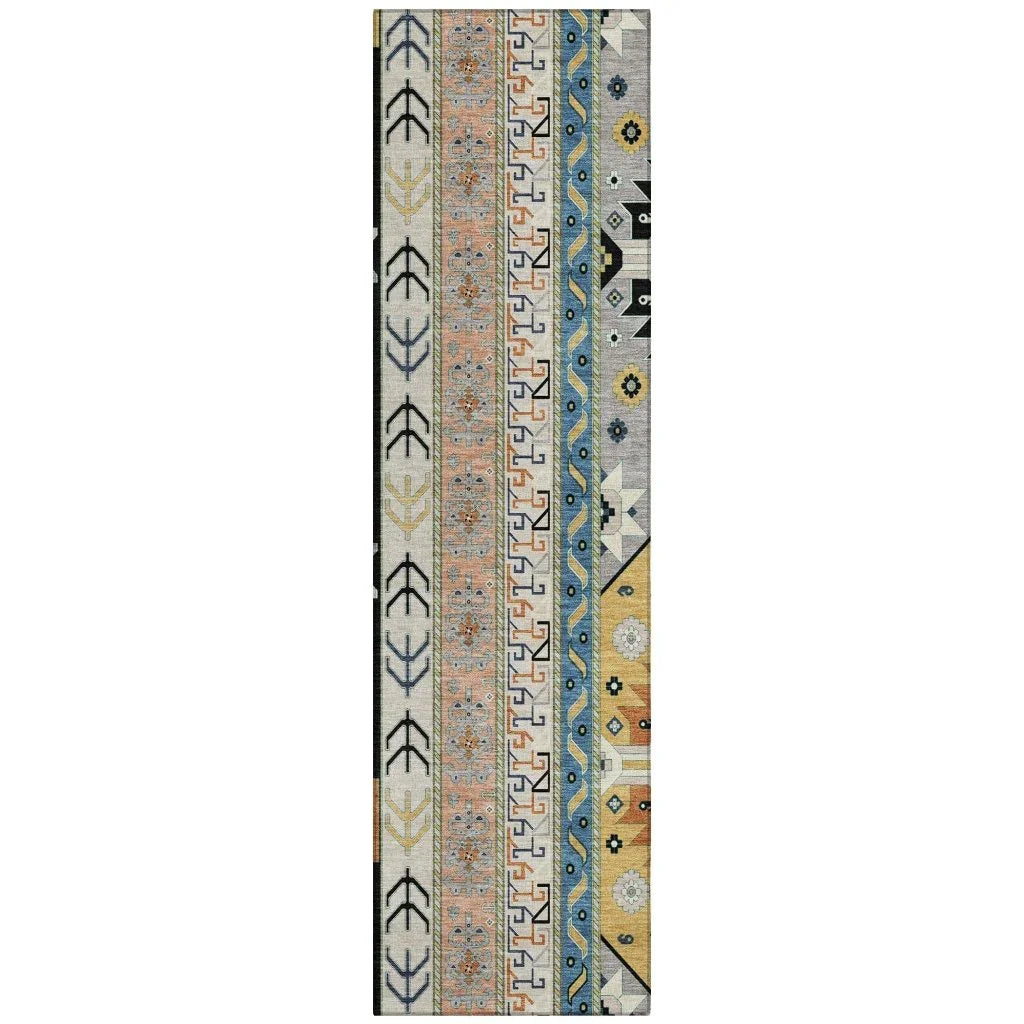 Solara Black Washable Indoor-Outdoor Rug-Outdoor Rugs-LOOMLAN Rugs-2'3" x 7'6"-LOOMLAN