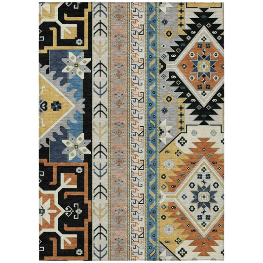 Solara Black Washable Indoor-Outdoor Rug-Outdoor Rugs-LOOMLAN Rugs-2'6" x 3'10"-LOOMLAN