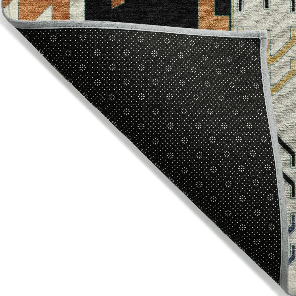 Solara Black Washable Indoor-Outdoor Rug-Outdoor Rugs-LOOMLAN Rugs-LOOMLAN