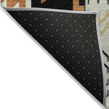 Solara Black Washable Indoor-Outdoor Rug-Outdoor Rugs-LOOMLAN Rugs-LOOMLAN