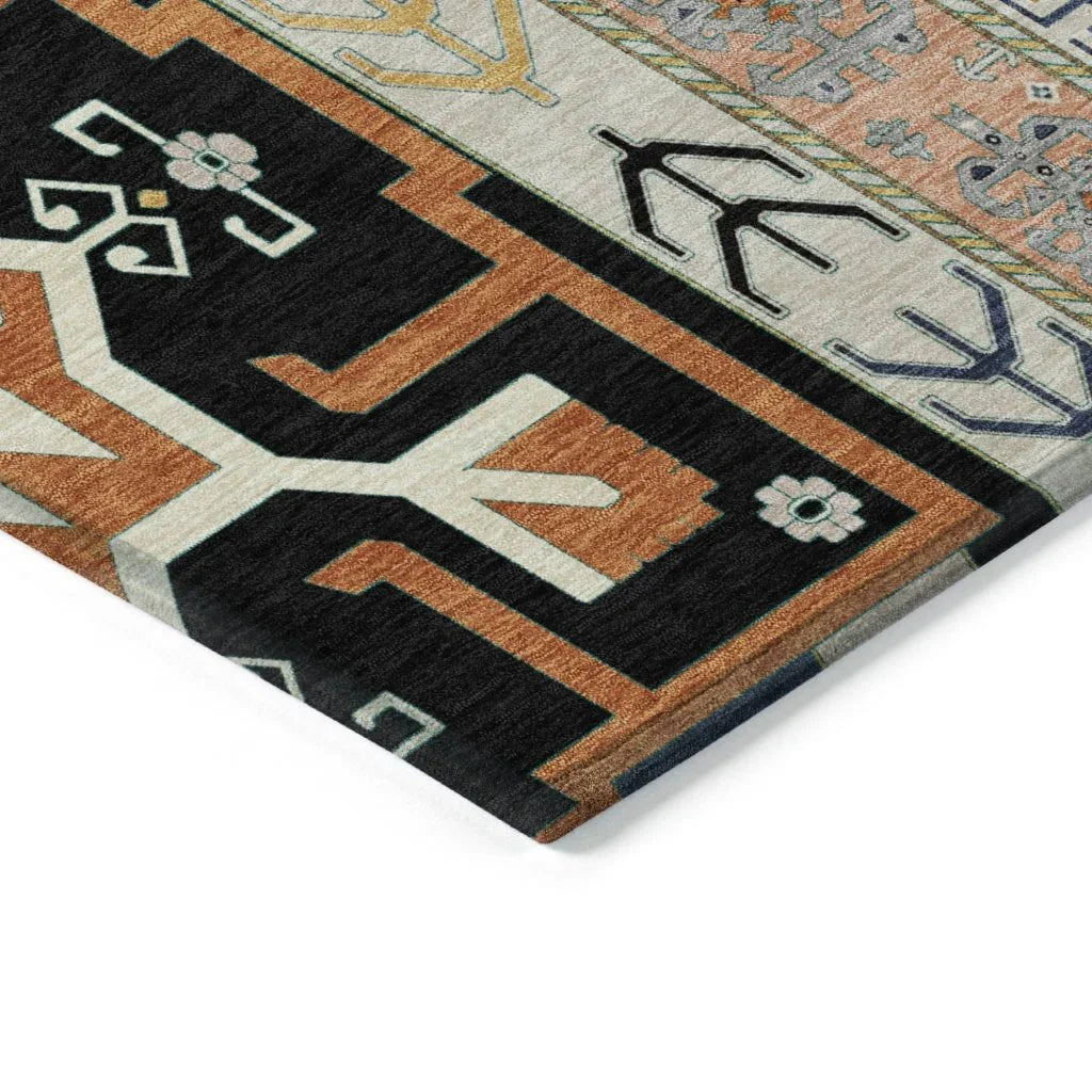 Solara Black Washable Indoor-Outdoor Rug-Outdoor Rugs-LOOMLAN Rugs-LOOMLAN