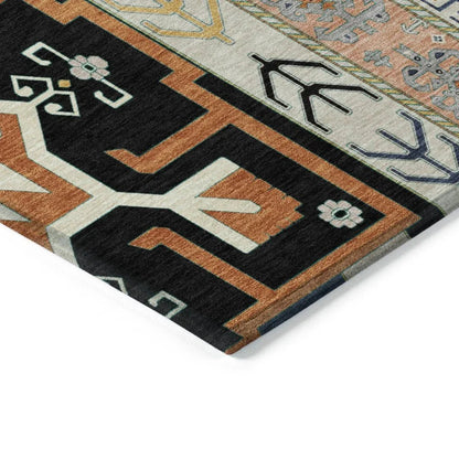 Solara Black Washable Indoor-Outdoor Rug-Outdoor Rugs-LOOMLAN Rugs-LOOMLAN