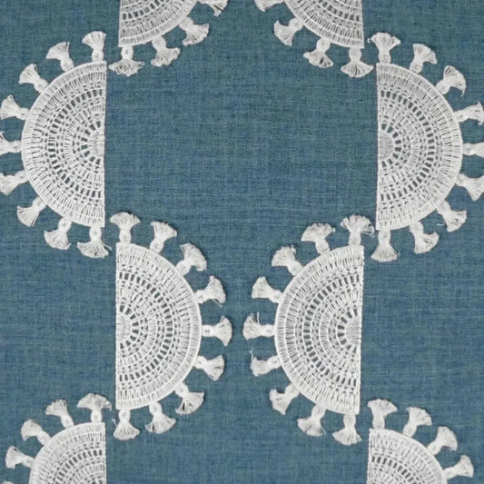 Solara Blue Embroidery Blue Large Throw Pillow Insert - LOOMLAN - D.V. Kap - Throw Pillows