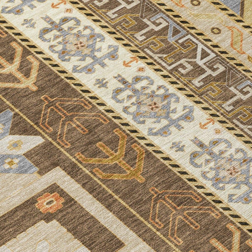 Solara Brown Washable Indoor-Outdoor Rug-Outdoor Rugs-LOOMLAN Rugs-LOOMLAN