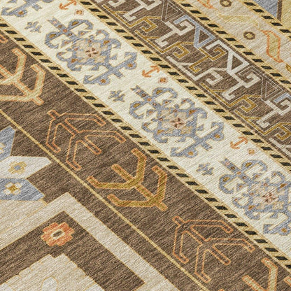 Solara Brown Washable Indoor-Outdoor Rug-Outdoor Rugs-LOOMLAN Rugs-LOOMLAN