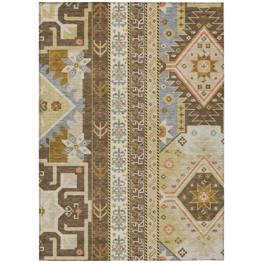 Solara Brown Washable Indoor-Outdoor Rug-Outdoor Rugs-LOOMLAN Rugs-2'6" x 3'10"-LOOMLAN