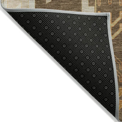 Solara Brown Washable Indoor-Outdoor Rug-Outdoor Rugs-LOOMLAN Rugs-LOOMLAN