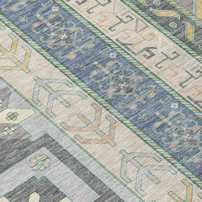 Solara Gray Washable Indoor-Outdoor Rug-Outdoor Rugs-LOOMLAN Rugs-LOOMLAN