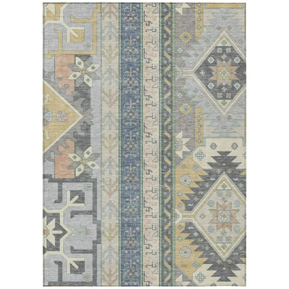 Solara Gray Washable Indoor-Outdoor Rug-Outdoor Rugs-LOOMLAN Rugs-2'6" x 3'10"-LOOMLAN