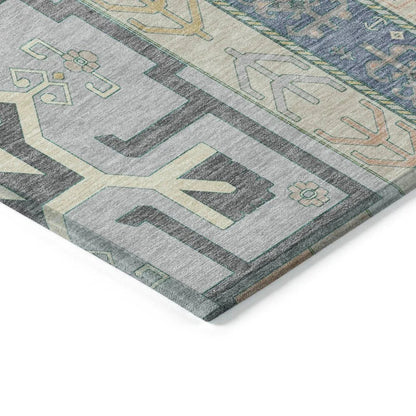 Solara Gray Washable Indoor-Outdoor Rug-Outdoor Rugs-LOOMLAN Rugs-LOOMLAN