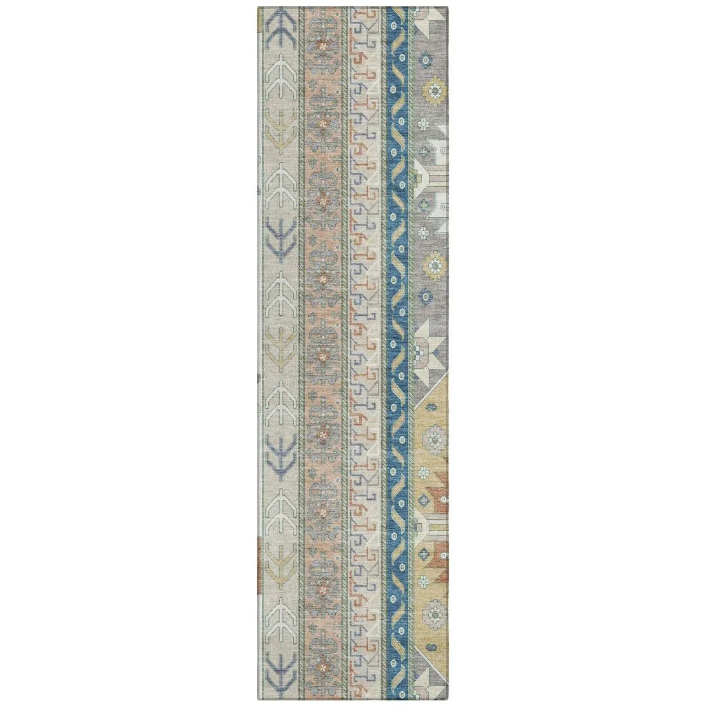 Solara Ivory Washable Indoor-Outdoor Rug-Outdoor Rugs-LOOMLAN Rugs-2'3" x 7'6"-LOOMLAN