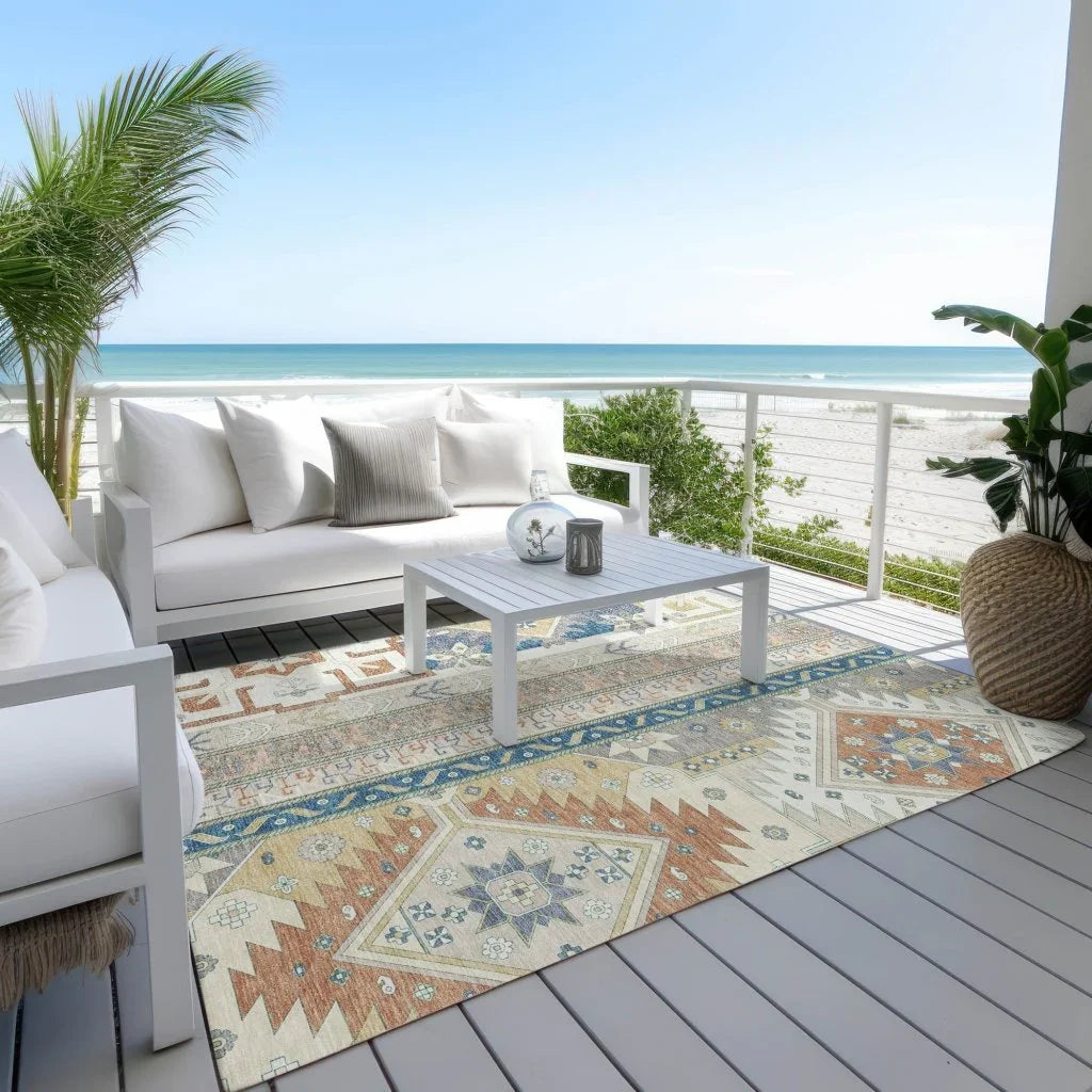 Solara Ivory Washable Indoor-Outdoor Rug-Outdoor Rugs-LOOMLAN Rugs-LOOMLAN