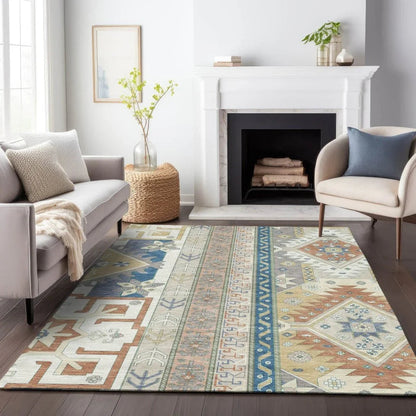 Solara Ivory Washable Indoor-Outdoor Rug-Outdoor Rugs-LOOMLAN Rugs-LOOMLAN