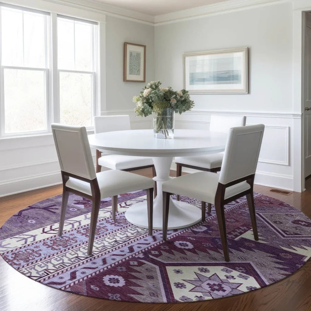 Solara Purple Washable Indoor-Outdoor Rug-Outdoor Rugs-LOOMLAN Rugs-LOOMLAN