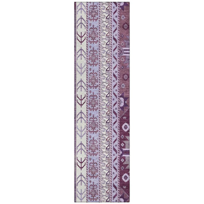 Solara Purple Washable Indoor-Outdoor Rug-Outdoor Rugs-LOOMLAN Rugs-2'3" x 7'6"-LOOMLAN