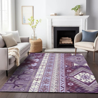 Solara Purple Washable Indoor-Outdoor Rug-Outdoor Rugs-LOOMLAN Rugs-LOOMLAN