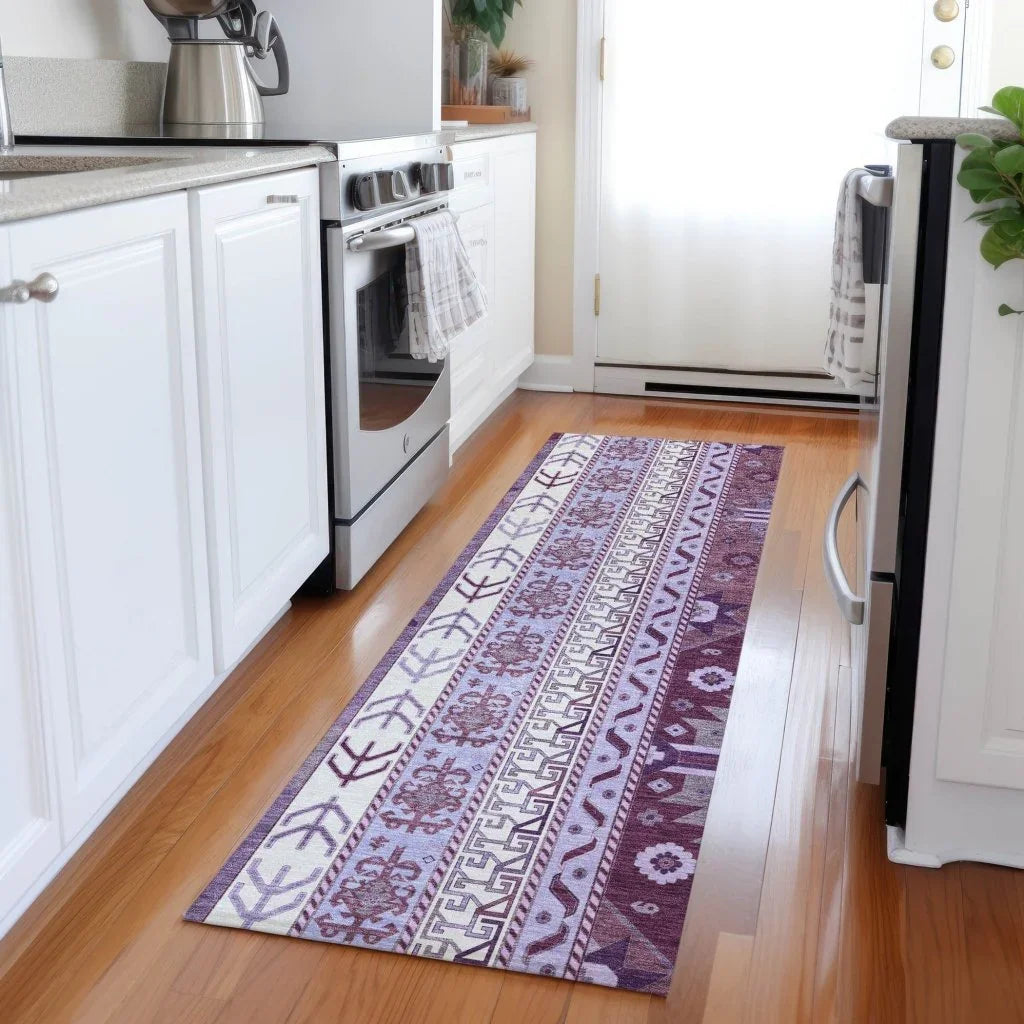 Solara Purple Washable Indoor-Outdoor Rug-Outdoor Rugs-LOOMLAN Rugs-LOOMLAN