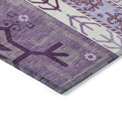 Solara Purple Washable Indoor-Outdoor Rug-Outdoor Rugs-LOOMLAN Rugs-LOOMLAN
