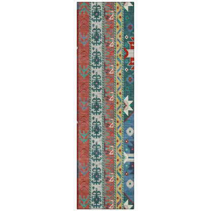 Solara Red Washable Indoor-Outdoor Rug-Outdoor Rugs-LOOMLAN Rugs-2'3" x 7'6"-LOOMLAN