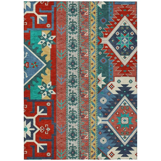 Solara Red Washable Indoor-Outdoor Rug-Outdoor Rugs-LOOMLAN Rugs-2'6" x 3'10"-LOOMLAN