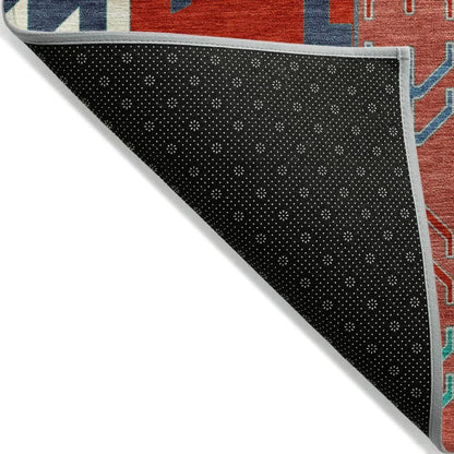 Solara Red Washable Indoor-Outdoor Rug-Outdoor Rugs-LOOMLAN Rugs-LOOMLAN