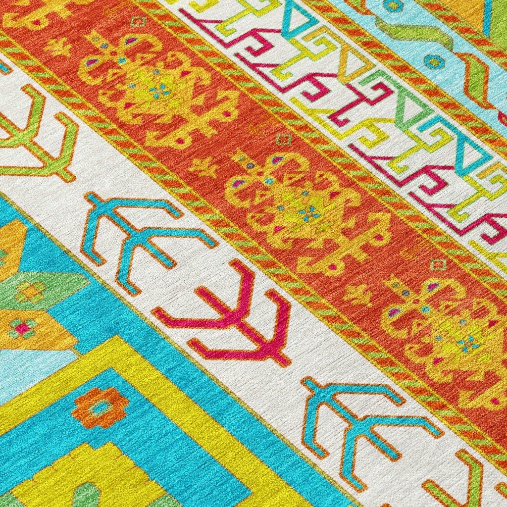 Solara Teal Washable Indoor-Outdoor Rug-Outdoor Rugs-LOOMLAN Rugs-LOOMLAN