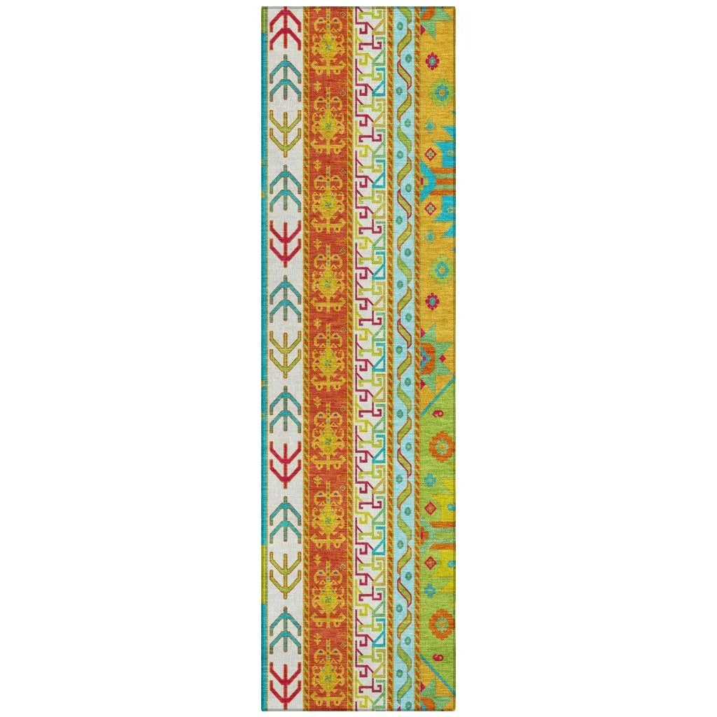 Solara Teal Washable Indoor-Outdoor Rug-Outdoor Rugs-LOOMLAN Rugs-2'3" x 7'6"-LOOMLAN