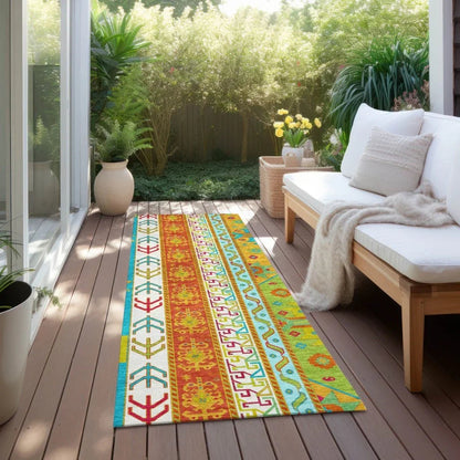 Solara Teal Washable Indoor-Outdoor Rug-Outdoor Rugs-LOOMLAN Rugs-LOOMLAN