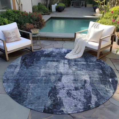 Solayne Blue Washable Indoor-Outdoor Rug-Outdoor Rugs-LOOMLAN Rugs-LOOMLAN