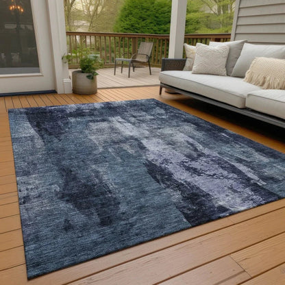 Solayne Blue Washable Indoor-Outdoor Rug-Outdoor Rugs-LOOMLAN Rugs-LOOMLAN