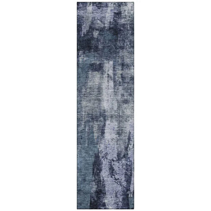 Solayne Blue Washable Indoor-Outdoor Rug-Outdoor Rugs-LOOMLAN Rugs-2'3" x 7'6"-LOOMLAN