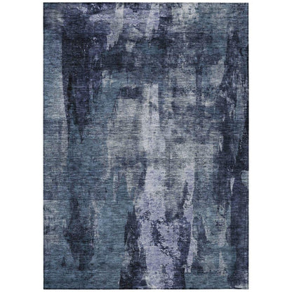 Solayne Blue Washable Indoor-Outdoor Rug-Outdoor Rugs-LOOMLAN Rugs-2'6" x 3'10"-LOOMLAN