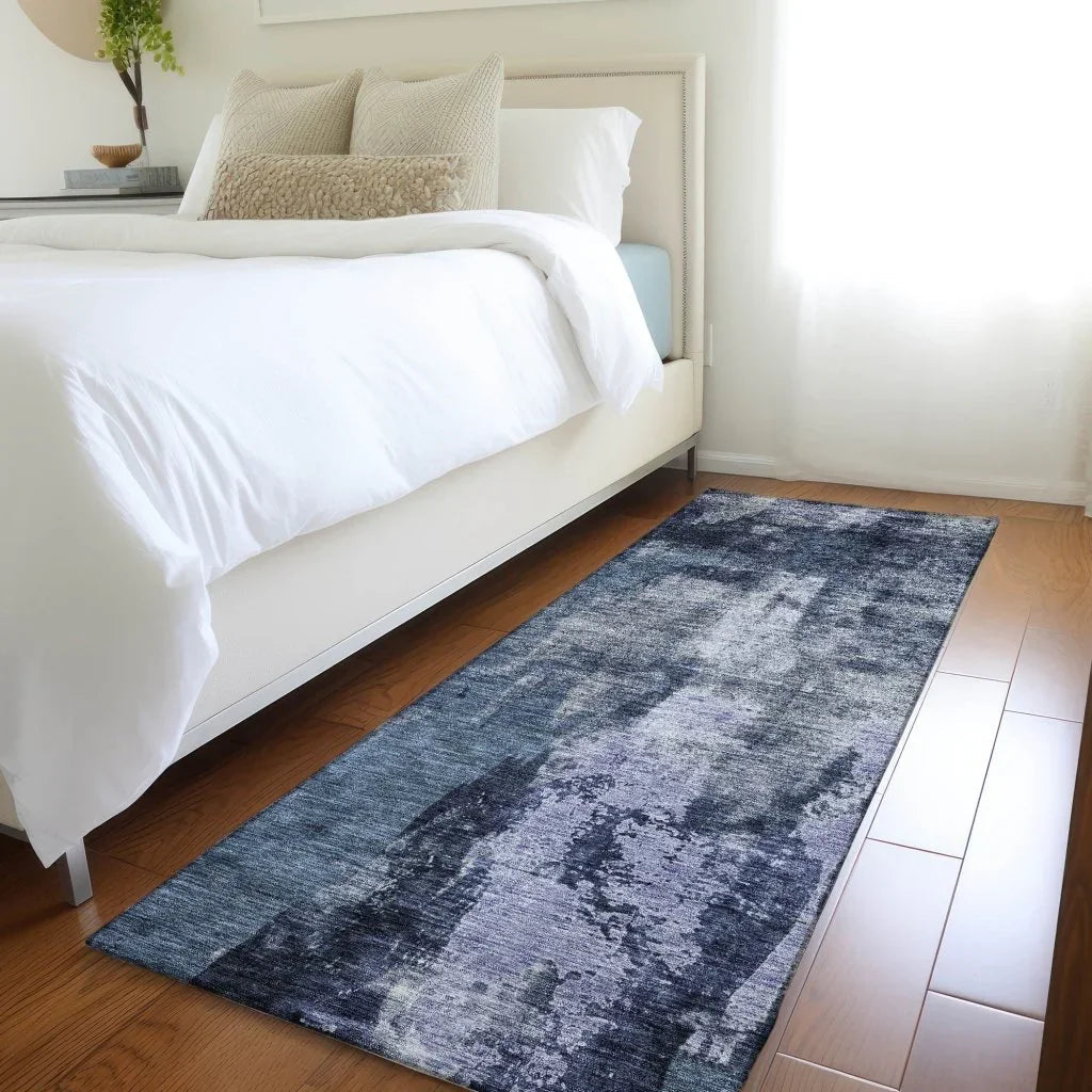 Solayne Blue Washable Indoor-Outdoor Rug-Outdoor Rugs-LOOMLAN Rugs-LOOMLAN
