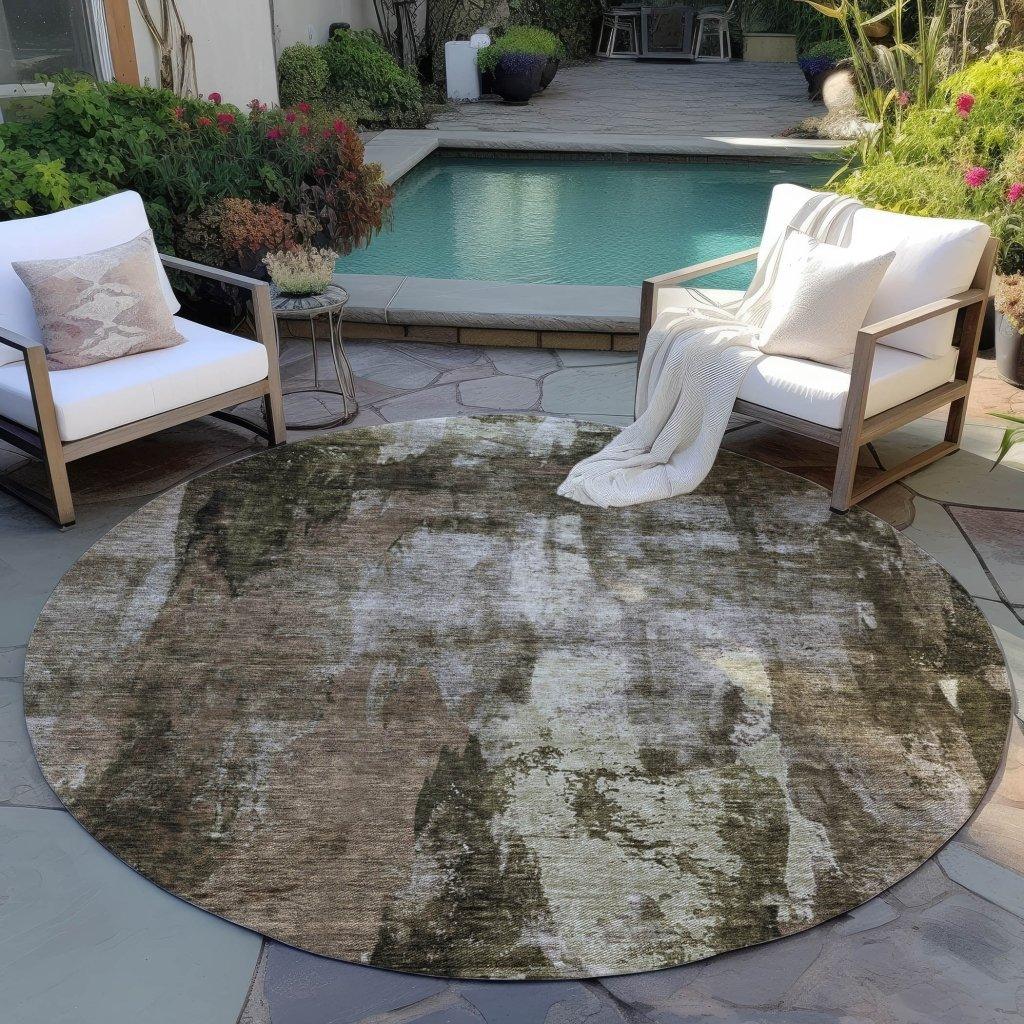 Solayne Brown Washable Indoor-Outdoor Rug-Outdoor Rugs-LOOMLAN Rugs-LOOMLAN