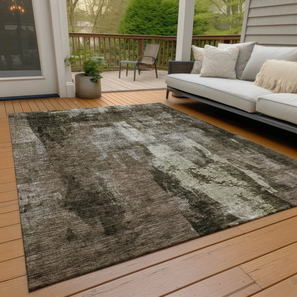 Solayne Brown Washable Indoor-Outdoor Rug-Outdoor Rugs-LOOMLAN Rugs-LOOMLAN
