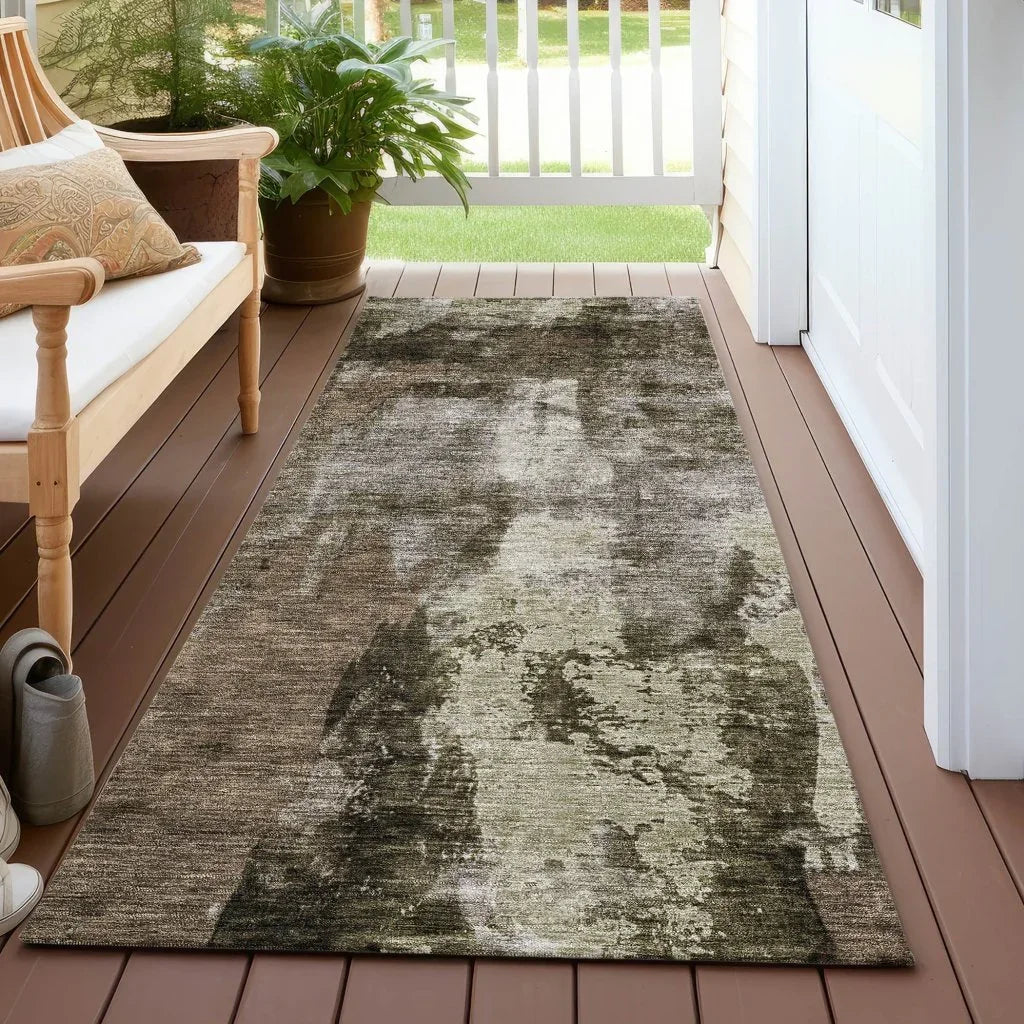 Solayne Brown Washable Indoor-Outdoor Rug-Outdoor Rugs-LOOMLAN Rugs-LOOMLAN